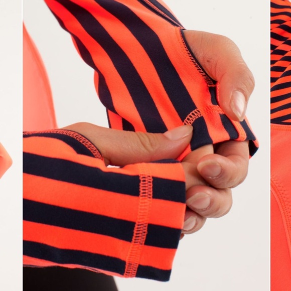 Lululemon Forme Classic Stripe Light Flare Inkwell Zip Front Athletic Jacket 8 - Picture 10 of 11